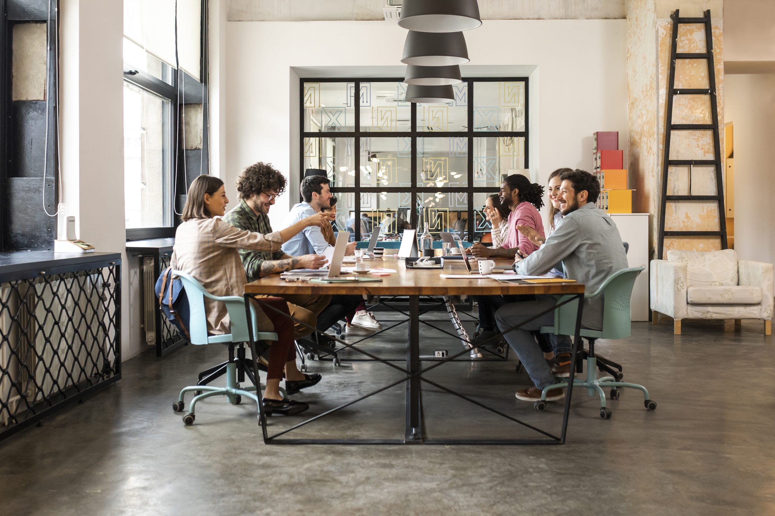 Businesspeople Working at Modern Office