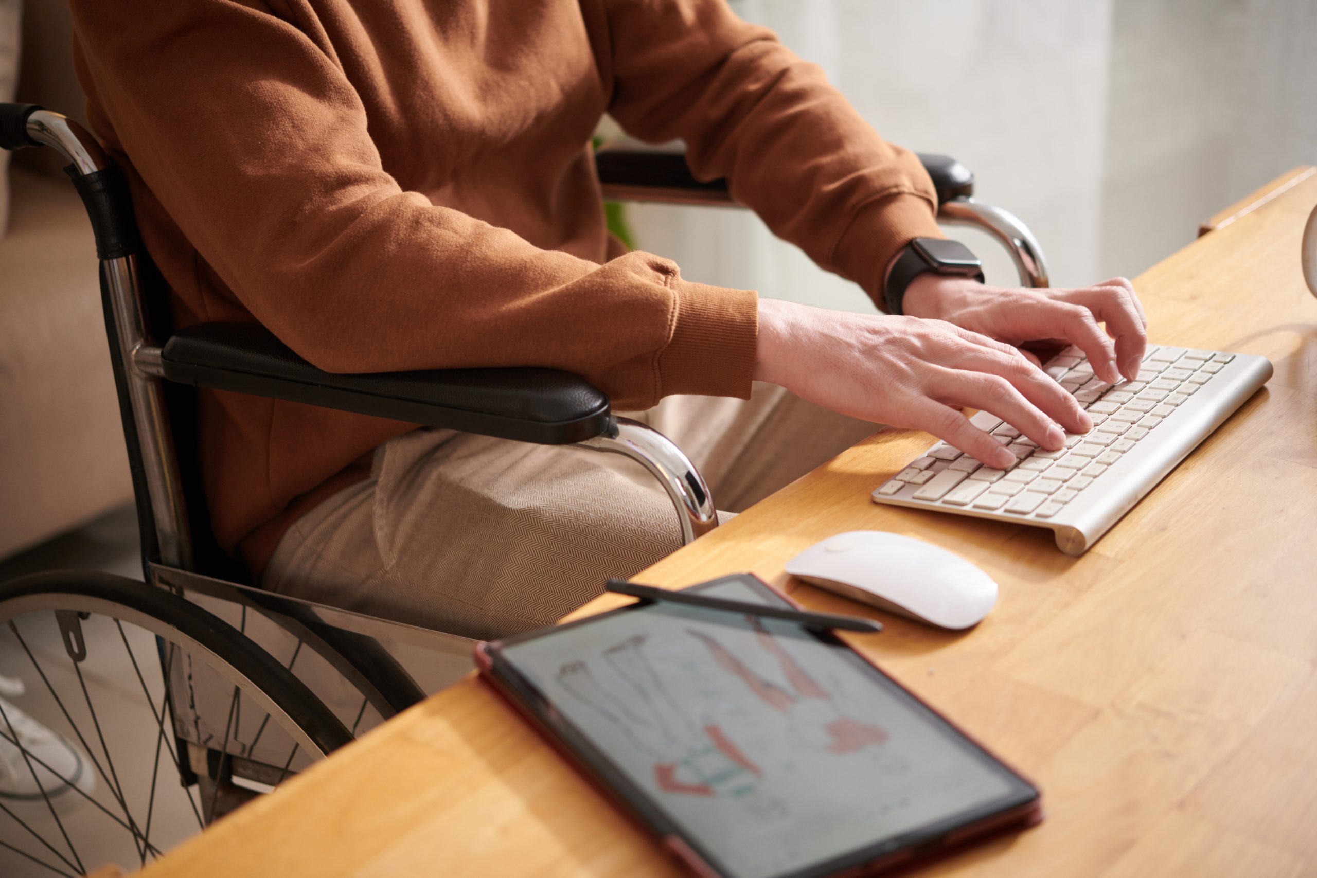 Man with Disability Working from Home