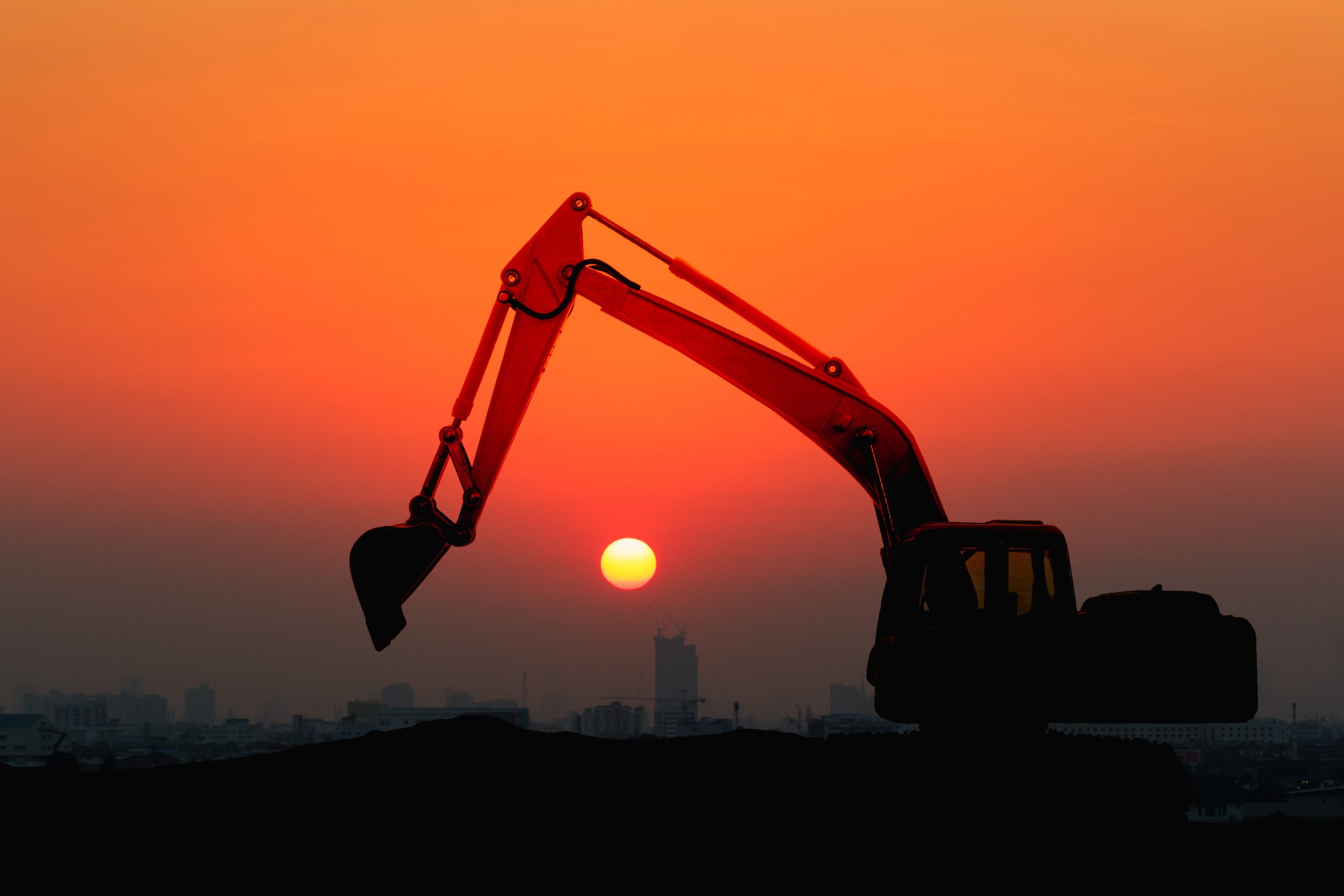 Excavator loader model with Silhouette .