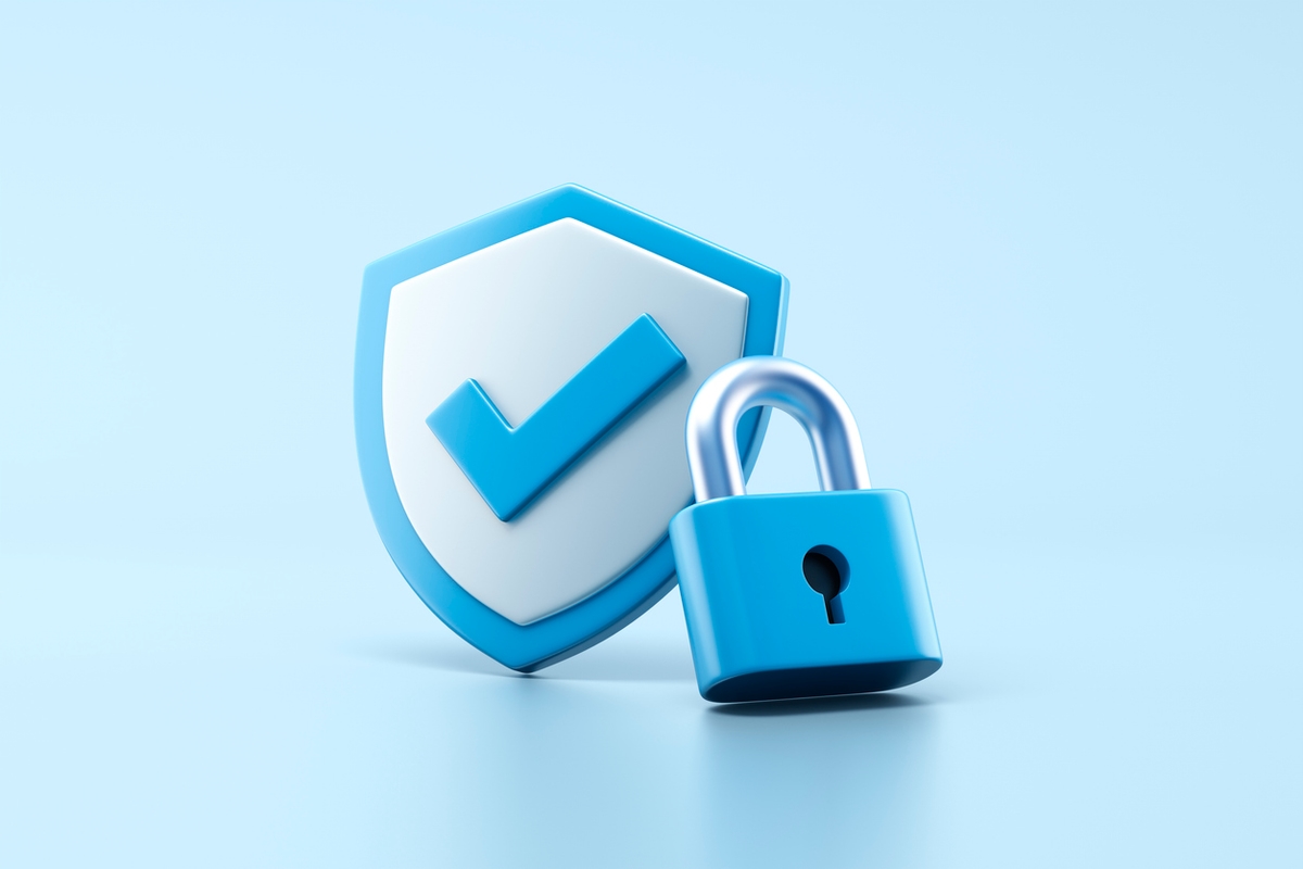 Security Concept with Shield and Padlock