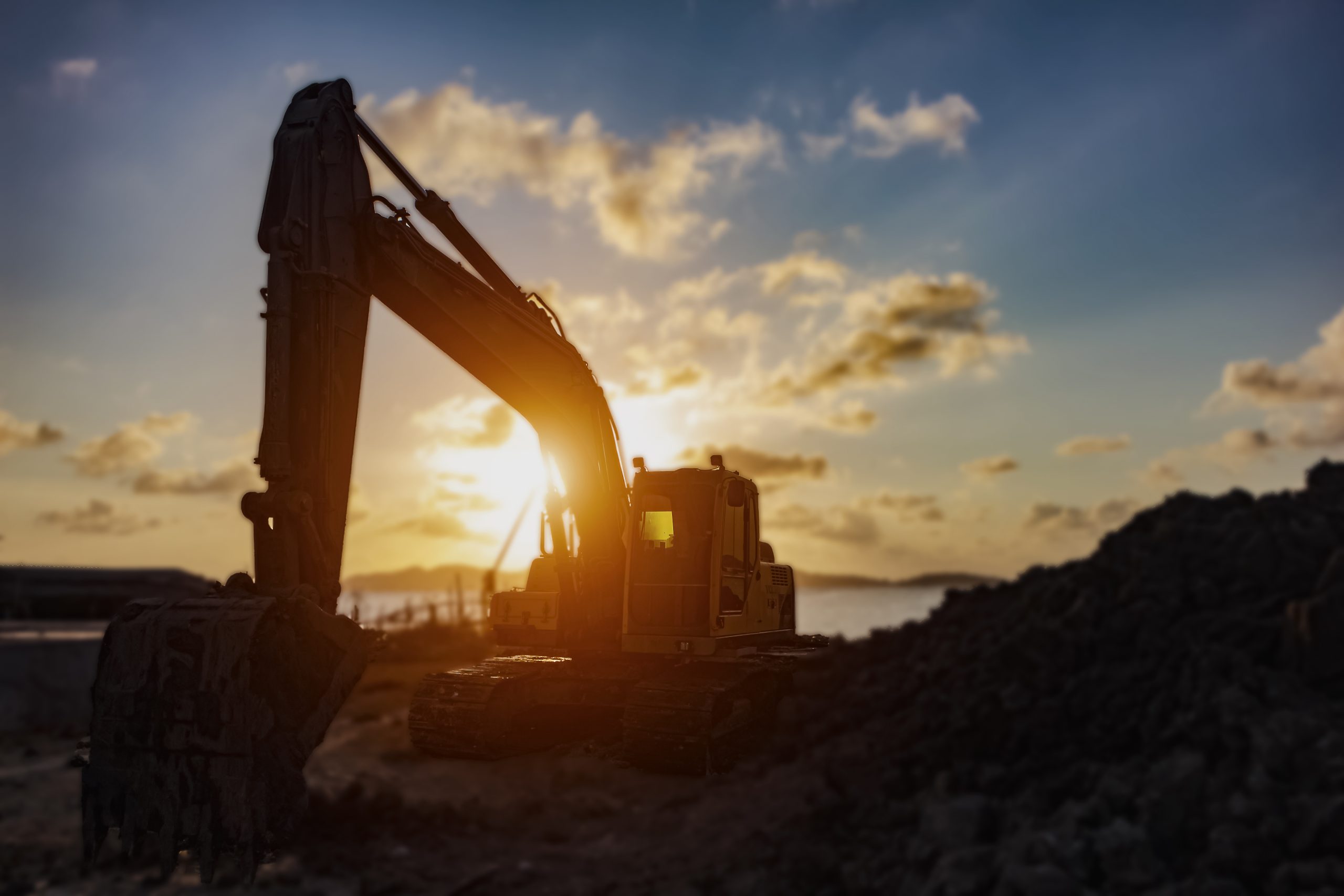silhouette excavator