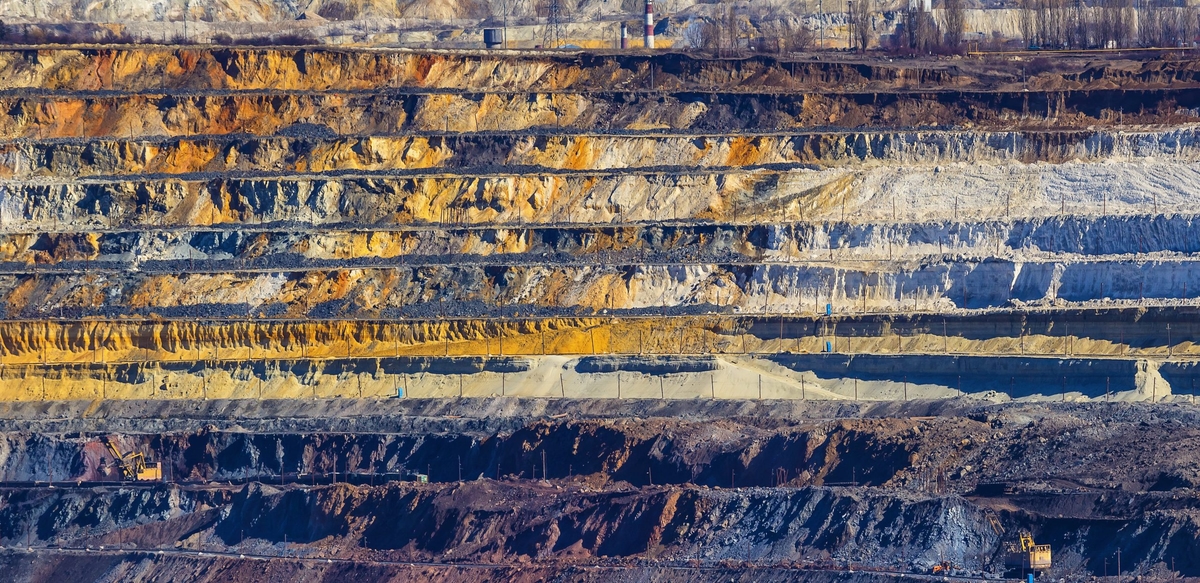 Close up of quarry extracting ore